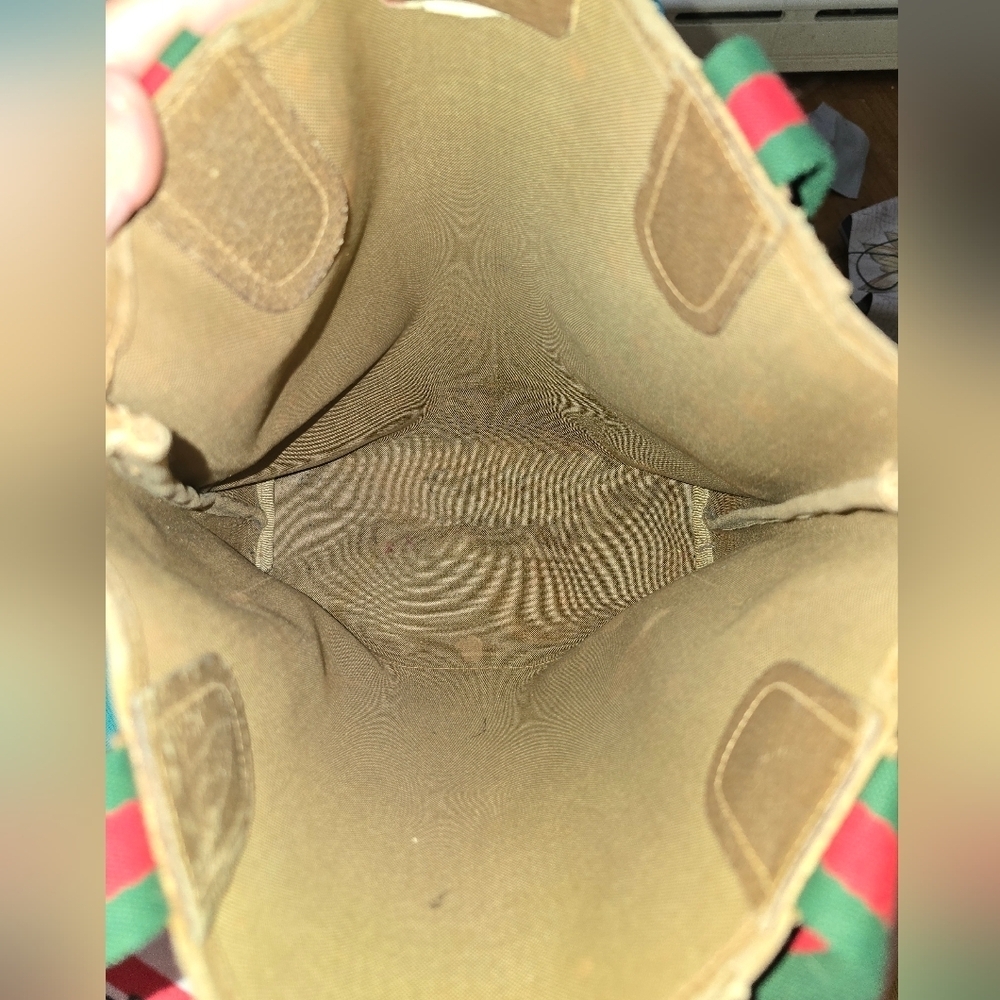 Gucci Monogram Tote Bag with Sherry Line Red and Green Straps - Picture 12 of 14